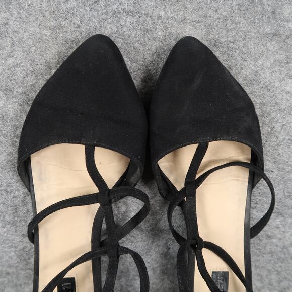 Forever 21 Shoes Womens 9 Flats Caged Pointy Closed Toe Heel Zip Black Classic - Picture 7 of 11